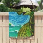 Mama Turtle Blessing Breath Boho Beach Throw - Image 5