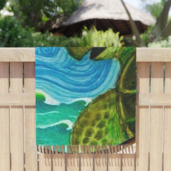 Mama Turtle Blessing Breath Boho Beach Throw - Image 5