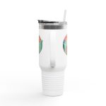 Mama Turtle Eco-Friendly Insulated Travel Mug - 40oz with Vibrant Nature Designs - Image 3