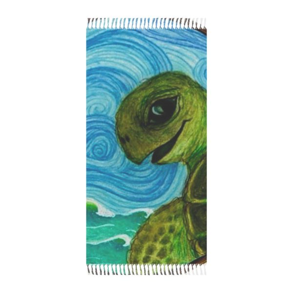 Mama Turtle Blessing Breath Boho Beach Throw - Image 1