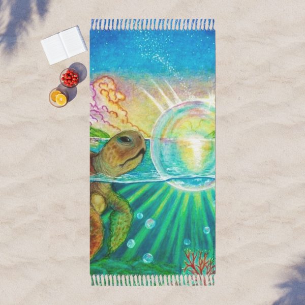 Mama Turtle Ocean Bubble Boho Beach Throw - Image 3