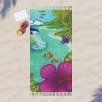 Mama Turtle All Creatures Boho Beach Throw - Image 3