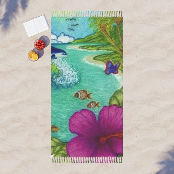 Mama Turtle All Creatures Boho Beach Throw - Image 3