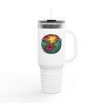 Mama Turtle Eco-Friendly Insulated Travel Mug - 40oz with Vibrant Nature Designs
