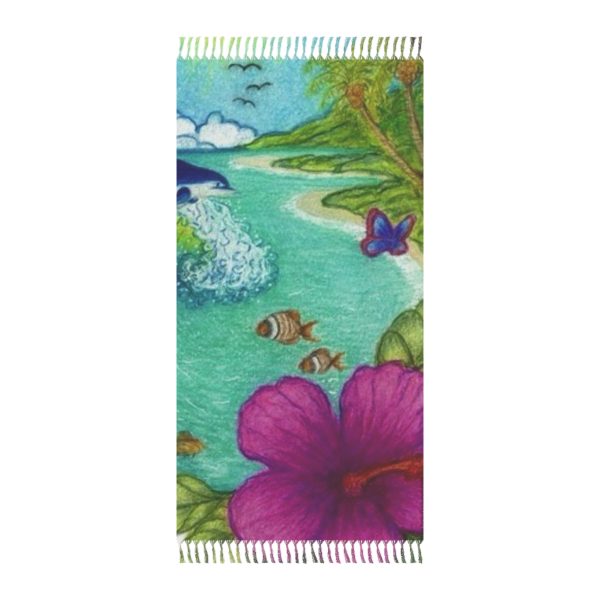 Mama Turtle All Creatures Boho Beach Throw - Image 1